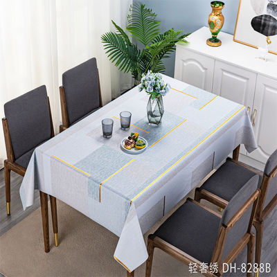 Classic Style Christmas Tablecloth Customizable PVC Material with Floral Pattern